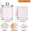 Gredecor 2 Pack Qtip Holder Clear Aesthetic Pink Ribbon Bow Apothecary Jars with Lids Acrylic Bathroom Jars Vanity Countertop Canister Storage