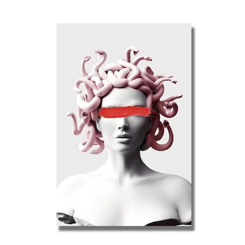 

Обложка Лицо Медузы Граффити Каванс Живопись Vaporwave Скульптура Плакаты и принты Настенное искусство для гостиной Домашний декор Куадрос 50x70cm Unframed