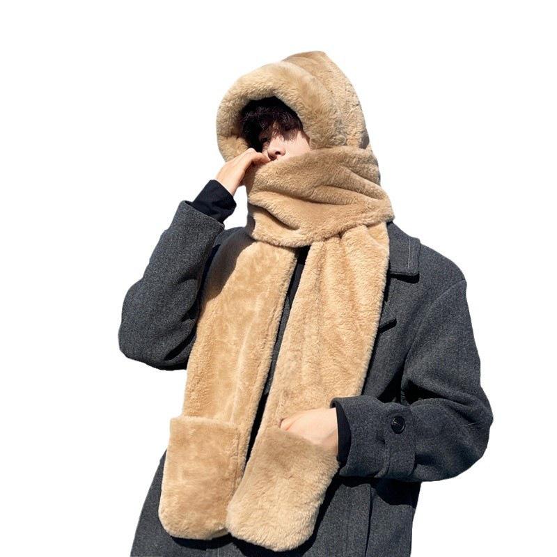 Men's Winter Set: Hat, Scarf, Ear Muffs with Plush Lining