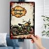 Vintage Motorcycle Garage Iron Sign  Rustic Wall Art with Classic Motorcycle Design Distressed Edges  Aged Patina   for Hom