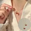 Luxury Clavicle Chain Accessories Women'S  Jewelry Party Necklace Versatile Red Cherry Pendant Necklace Women'S  Light
