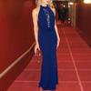 Women's Spring 2026 Lace Patchwork Backless Split Halter Dress