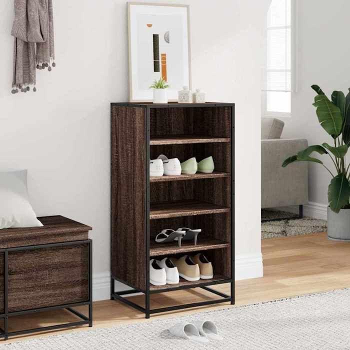 VidaXL Shoe Rack Brown Oak 48x38x97.5 Cm Engineered Wood, Shoe Storage, Storage Cabinet of 849208