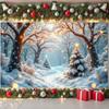 Christmas Banner Snowflake Decor Snow Scene Banner Christmas Decoration Banner Snow-Covered For Winter Festival Holiday Winter