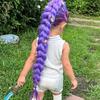1/2/3 Sets 26-Inch Long Purple Hair Extension with Comb Bun Maker Hairdressing Tools Party Pre Stretched Straight Synthetic Hair Extension