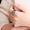 Retro Cross Mars Language Open Adjustable Men's Ring - Trendy Thai Silver Imitation for Index Finger