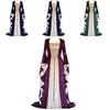 Exquisite Long Sleeve Floor Length Renaissance Dress With Ribbon Decoration For Cosplay