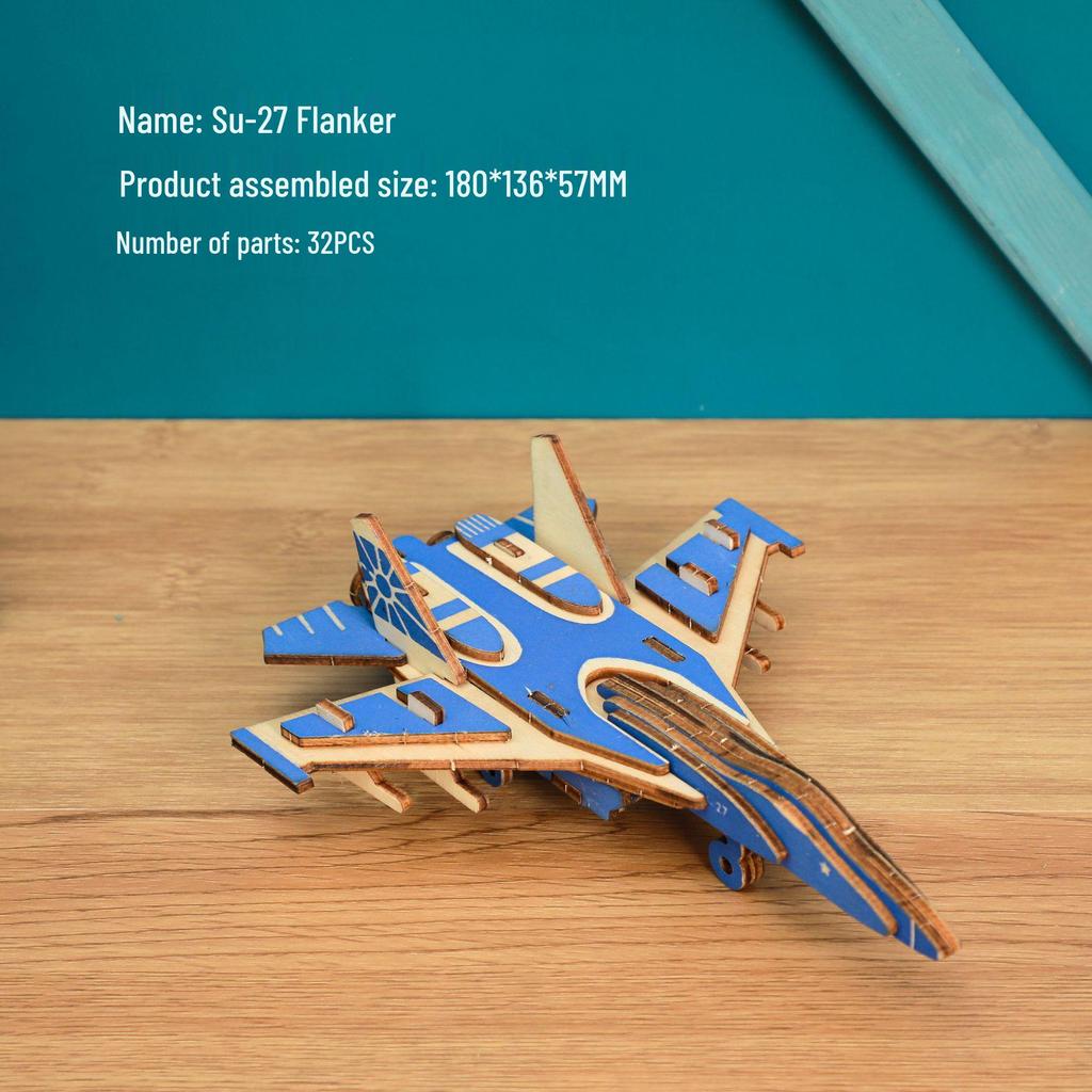 3D Wooden Fighter Bomber & Warship Puzzle Toy for Kids