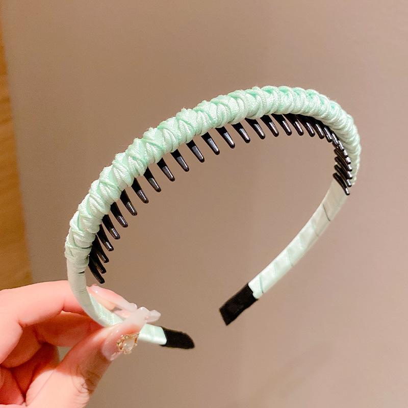 Cute Candy Colors Wrap Cloth Teeth Hairbands For Girls Sweet Hair Ornament Non-slip Headband Hair Band Fashion Hair Accessories