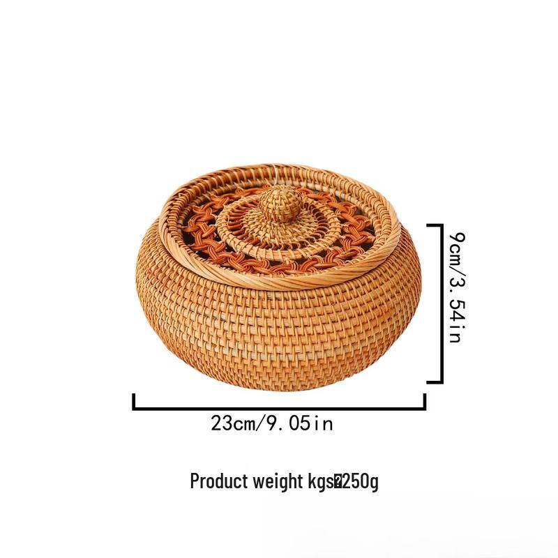 

Rattan Wave Storage Box with Lace Lid