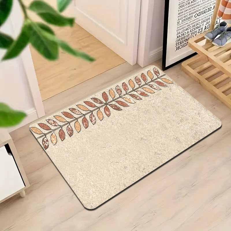 Stijlvolle Keukenmat met Bladpatroon, Verdikt Antislip Slijtvast Tapijt voor Woonkamer, Portaal, Balkon, Woondecoratie 40x60cm