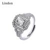 Lindon Classic Copper Alloy Zircon Ring Ladies Jewelry Wedding Promise Party Gift