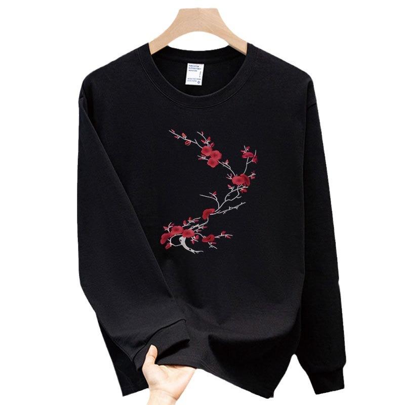 Heavy Round Neck Men'S T-Shirt Autumn American Trendy Brand Personalized High-Quality Printing Versatile Long-Sleeved Clothes
