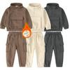 2025 Kids' Autumn/Winter Sweatshirt Set: Casual Hooded Two-Piece for Boys and Girls