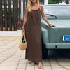 European and American women's clothing, new spring models, fashionable solid color backless suspender holiday dress dress