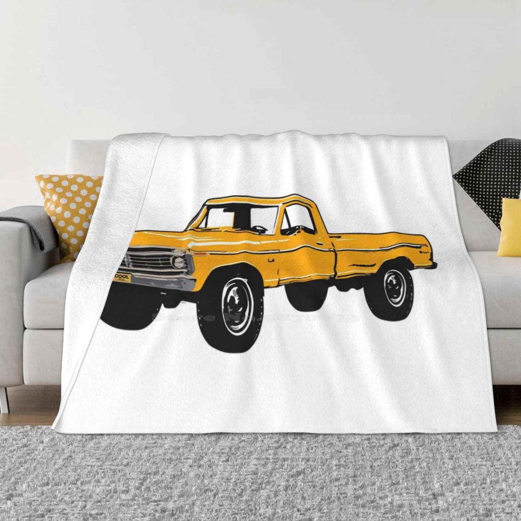 School Bus Yellow 70S F Truck For Home Sofa Bed Camping Car Plane Travel Portable Blanket F100 F150 F 100 F 150 F250 F 250