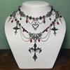 Elegante Gotische Kruis Hanger Ketting Dames Gelaagd Sieraden Met Legering Ketting Geometrisch Ontwerp 2025 Collectie