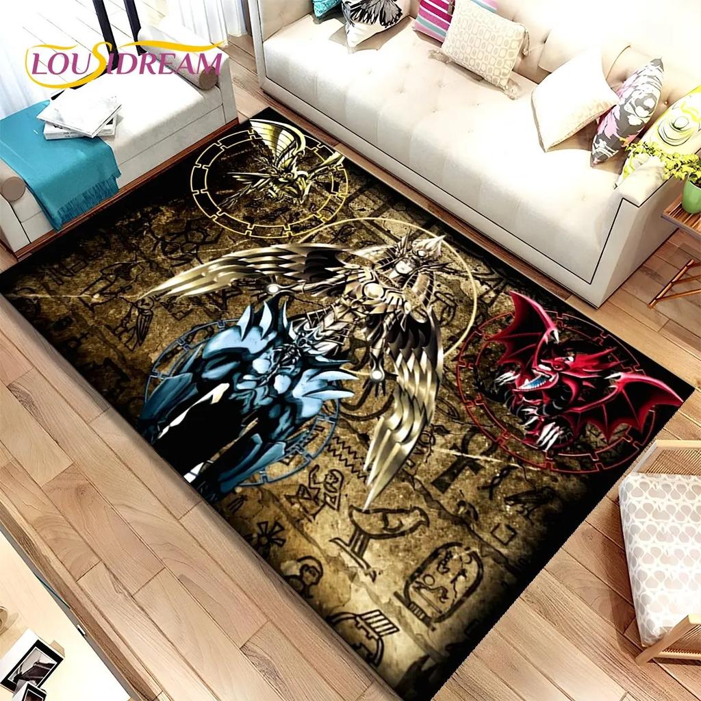 Yu-Gi-Oh CARTA MOSTRO Tappeto Anime Grande, Tappeto per Soggiorno Camera da Letto Divano Decorazione, Tappetino Antiscivolo 3D per Bambini