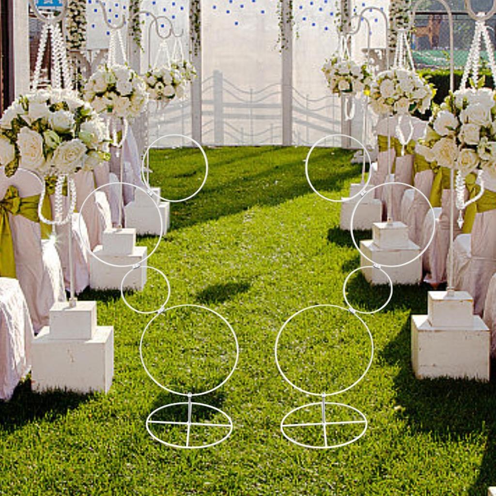 2 Pieces Wedding Flower Stand Decorative Metal Round Backdrop Rack for Baby Shower Event Ceremony Events Reception Shopping Mall