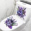 Self-adhesive Waterproof Toilet Stickers Purple Flowers Lavender for Bathroom Home Decor