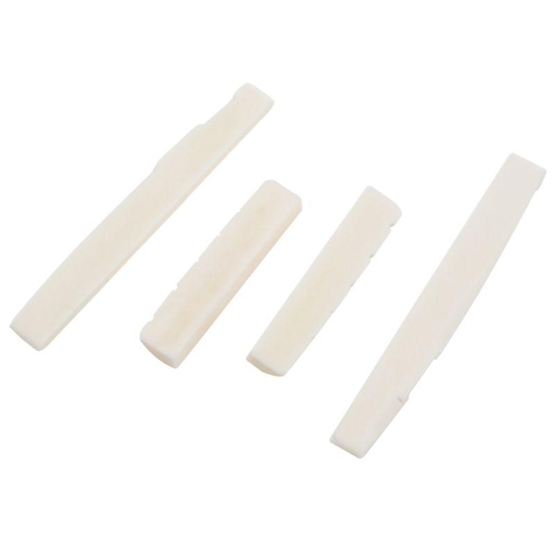 Klassisch-12 Sets à 24 Stück 6-Saiten Akustikgitarre Knochen Steg Stegeinlage und Sattel Aus Echtem Knochen Gefertigt