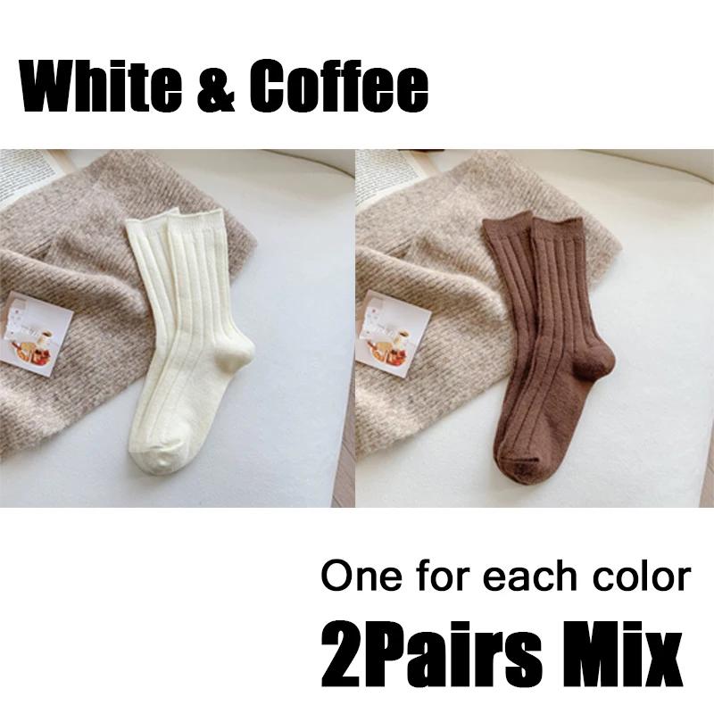 Novas meias de inverno femininas, meias de lã de caxemira, grossas, quentes, meias femininas, meias japonesas, moda harajuku, cor sólida, meias térmicas longas