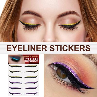 6Pairs Eye Liner Aufkleber Wiederverwendbare Zerreißbar Kunststoff Damen Mädchen Eyeliner Aufkleber für Bühne