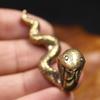 Brass Zodiac Snake Figurines Miniatures Desktop Ornament Tea Pets Home Decoration Crafts Accessories Vintage Animal Small Statue