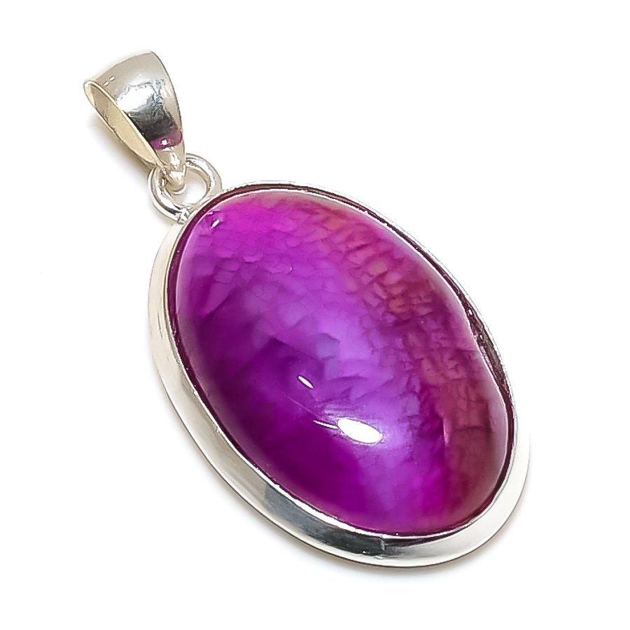 Pink Solar Quartz Gemstone 925 Solid Sterling Silver Jewelry Pendant 1.50" SU-10305