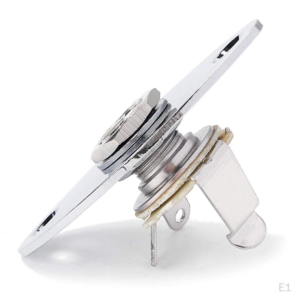 Chrome 1/4'' Guitar Output Plate Socket for Cigar Box Electric