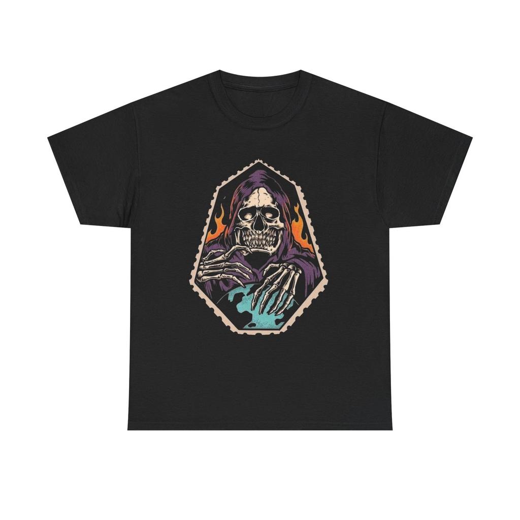 Grim Reaper World Hold Graphic T Shirt Unisex Gift New AMERICAN VINTAGE