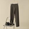 Summer non-ironing drape trousers men's loose semi-elastic versatile casual pants high-end solid color straight pants trousers