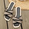 Summer women's cross belt buckle flat casual beach slippers