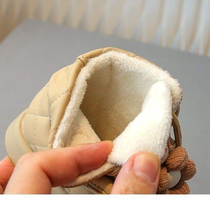 2025 winter girls velvet cotton boots middle children Martin boots women's treasure soft-soled Bobo cotton shoes children's warm snow boots