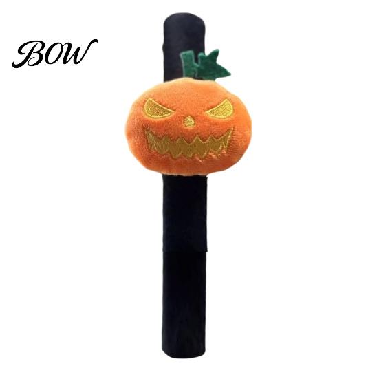 Memory Steel Wrist Rings for Toddlers Halloween Stuffed Slap Bracelet, Plush Pumpkin Ghost Bat Skull Cat Bulk Gifts Classroom Activities Cute