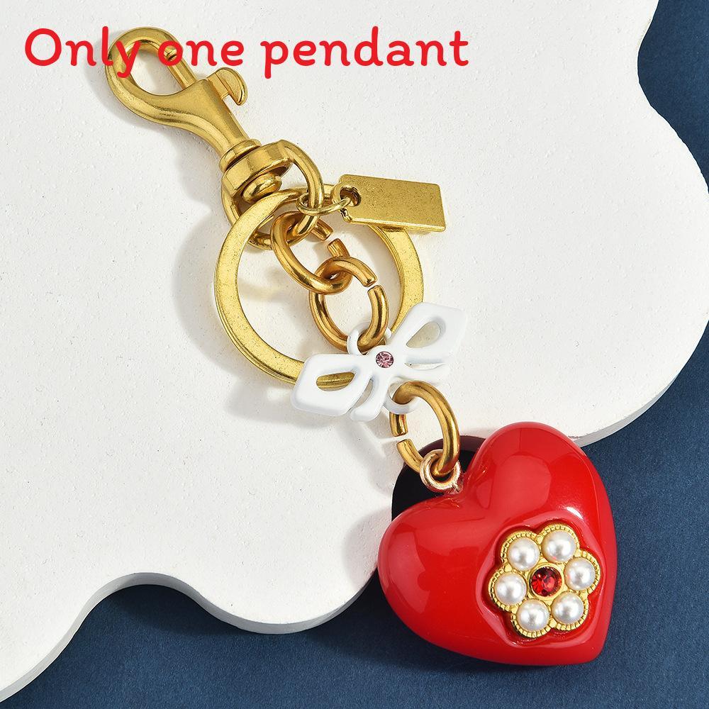 Heart Bow Keychain Metal Bag Charm For Womens Style Accessories