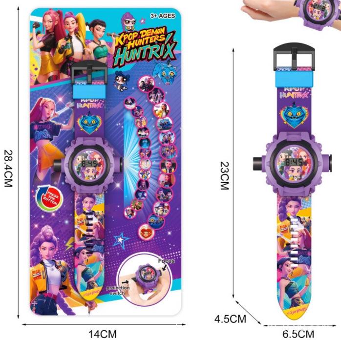 Nuovo Orologio Proiezione K-POP Cacciatori di Demoni 24 Immagini Orologio Elettronico Luminoso per Bambini Giocattolo Regalo di Compleanno per Bambini