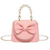Fashion solid color niche bow versatile small square bag women's new sweet and cool personality casual design messenger bag
