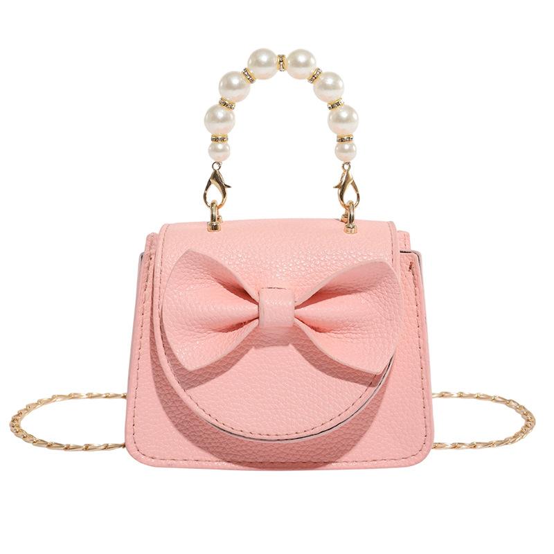 Fashion Solid Color Niche Bow Versatile Small Square Bag Women's New Sweet and Cool Personality Casual Design Messenger Bag