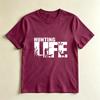 Hunting Lover Gift Tshirt Hunting Life Silhouette Deer Dog Duck Print Short Sleeve Top Outdoor Country Hunter Casual Tee