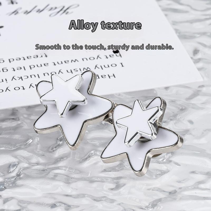 1 Pair Women Adjustable Metal Star Belt Seamless Invisible Waistband Buckle Jean Waist Tightening Tool No Sewing Required