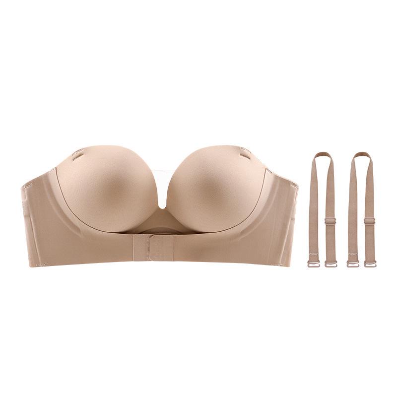 Front-Buckle Seamless Bra: Strapless, Anti-Slip, Anti-Sag, Invisible Lingerie for Small Busts