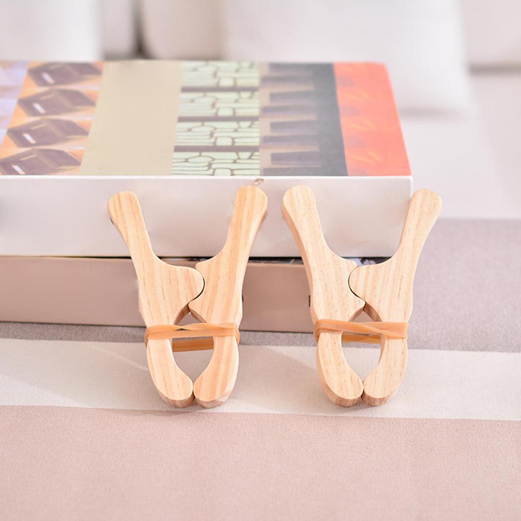 6 Pieces Wooden Clothespins Fixed Wood Clothes Pin Shower Clothes Pins For Fabric Christmas Drying Door Tent Towel Shower