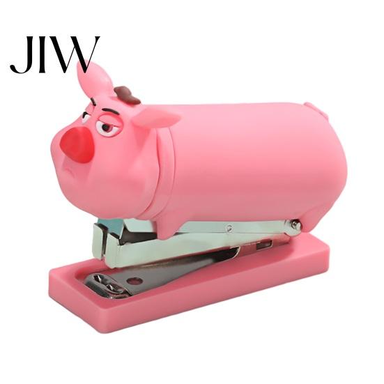 Functional Stapler for Receipts And Crafts Mini Cartoon Stapler, Cute Pig Shape, Portable Lightweight PVC Small Desktop Office Desk Shell Binding