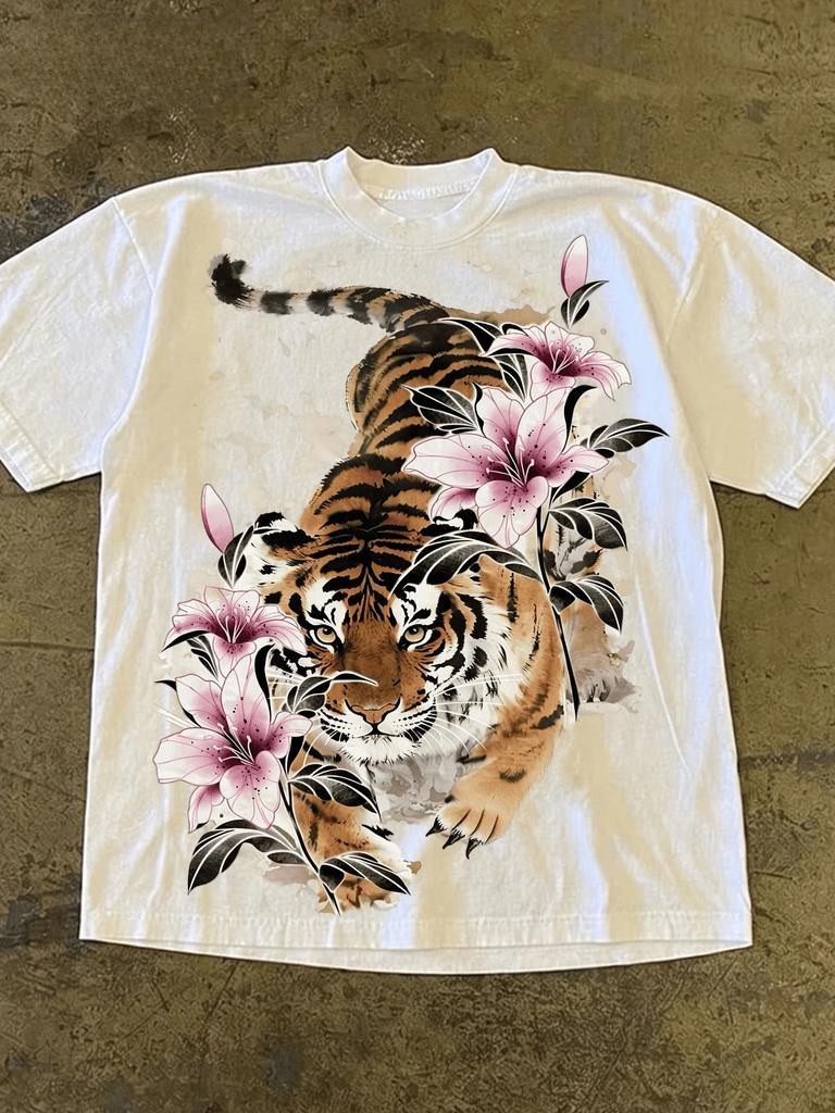 2026 New Arrival ShortSleeve TShirt Y2k Style Graffiti Print Loose Fit Round Neck Casual And Fashionable