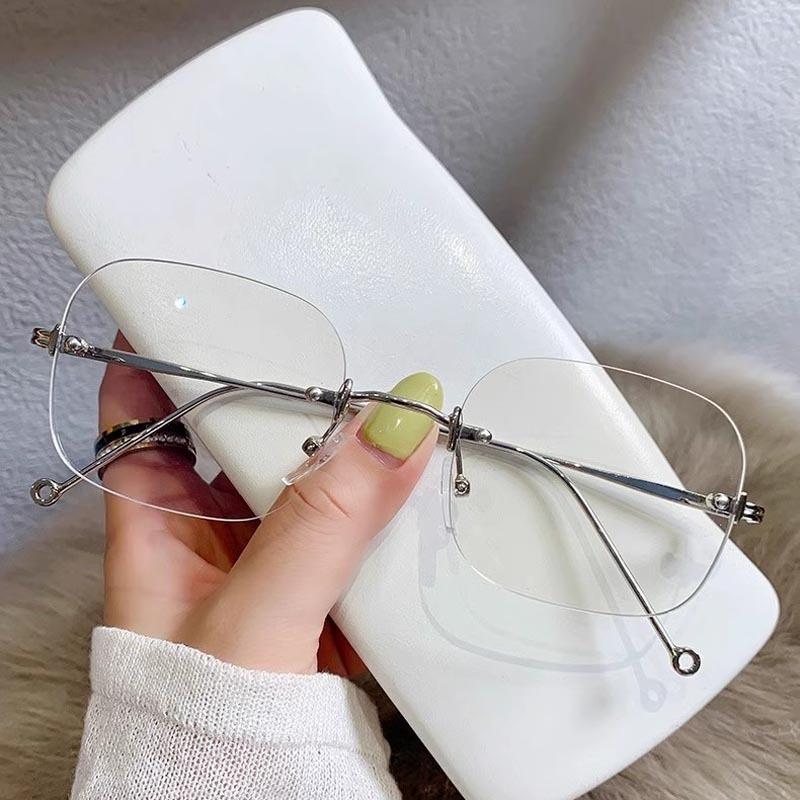 2PCS Anti Radiation Blue Light Eyeglasses Light Metal Fram Fashion Glasses Women Men