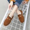 2024 Brand Ladies Shoes Slip-on Women's Flats Metal Decoration Casual Flats Women New Plus Size Short Plush Flat Shoes
