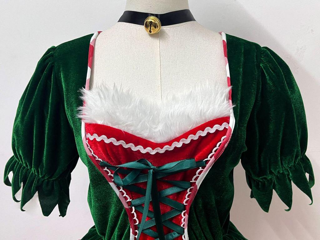 Sexy Green Elf Christmas Cosplay Costume