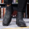 Men Large Size Chelsea Boots Faux Leather Upper Non Slip Rubber Sole Casual Dress Ankle Boots Outdoor Walking Shoes Large Size