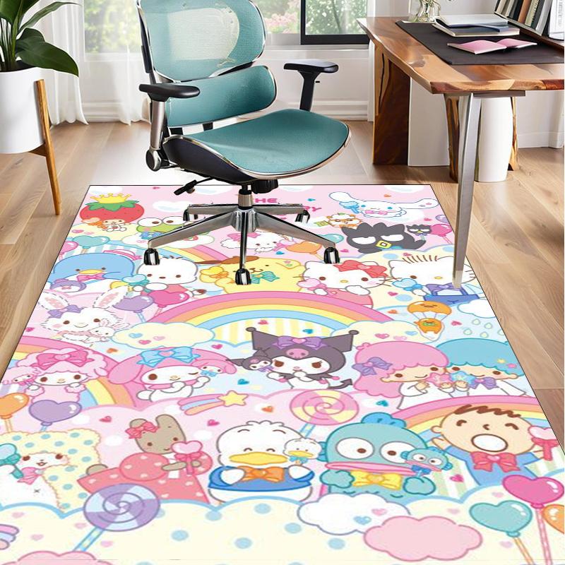 Hello Cat Fantasy World Office Rug Chair Mat, Game Carpet, Suitable for Front Door, Bedroom, Living Room, Desk, Holiday Gift